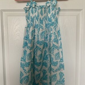 Girls Aqua Blue and White Coral  Print Sundress NEW SIZE 7 by Rachel Riley